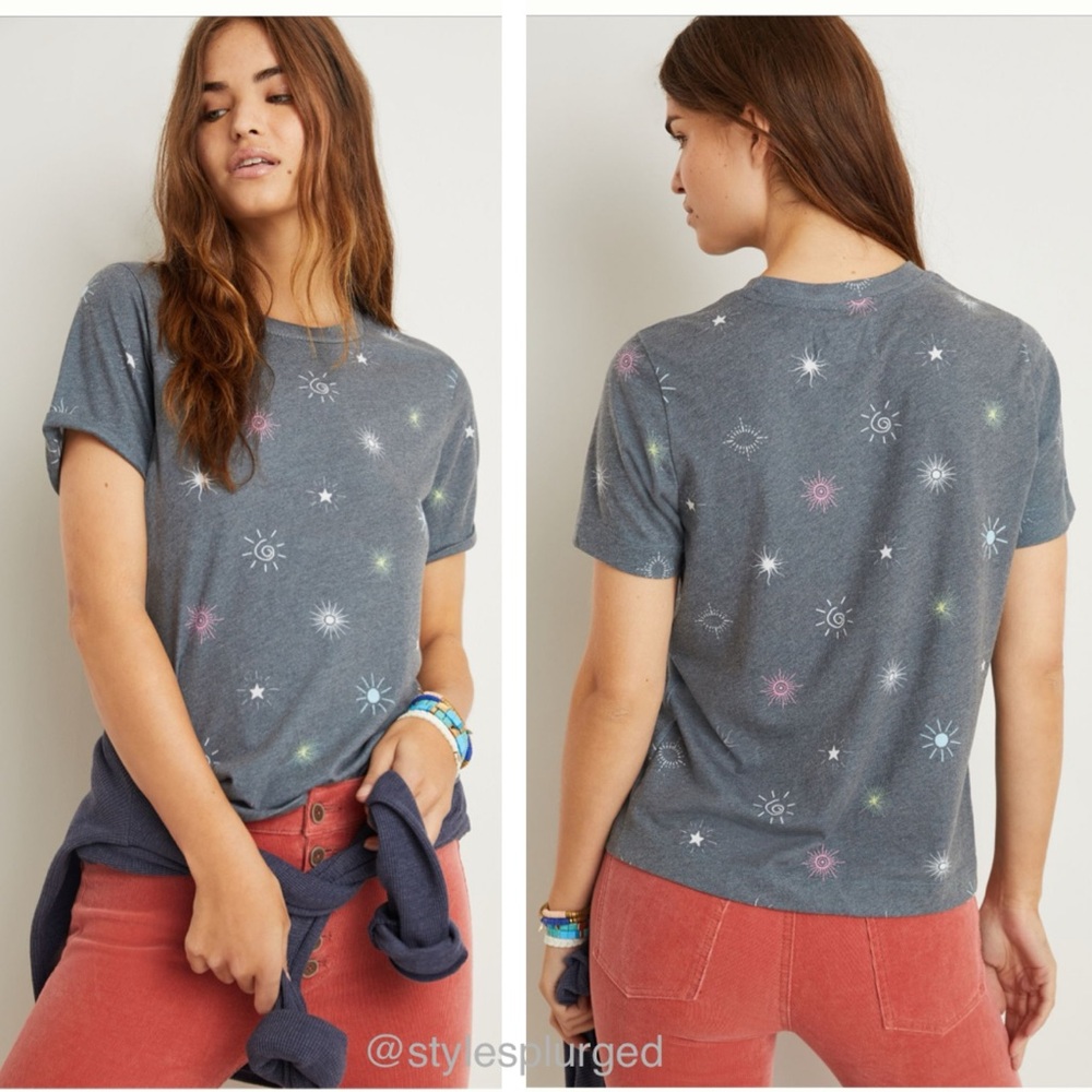 NWT ANTHROPOLOGIE Sol Angeles brand Twinkle Graphic Tee size small